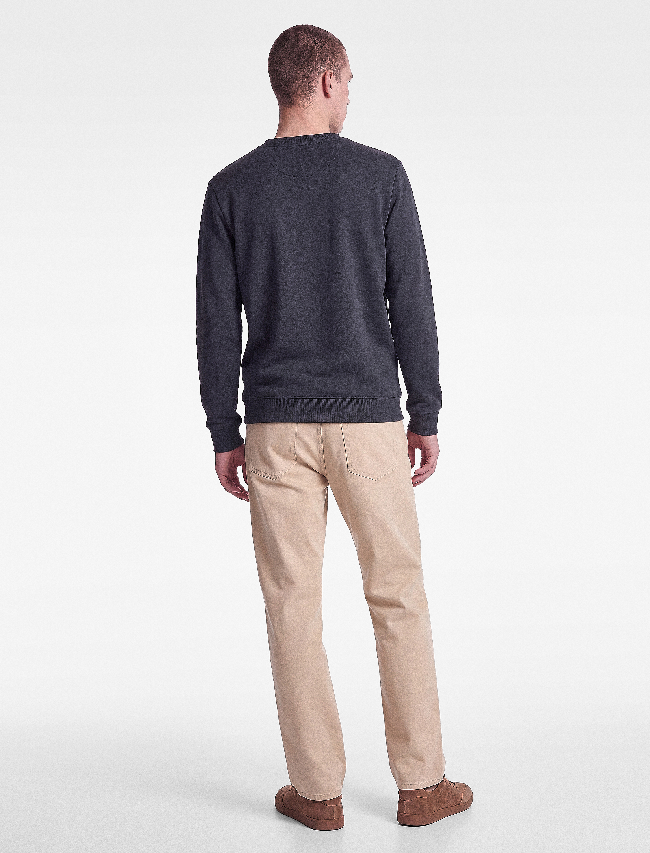   Regular Fit Üç İplik Şardonlu Uzun Kollu Bisiklet Yaka Baskılı Sweatshirt