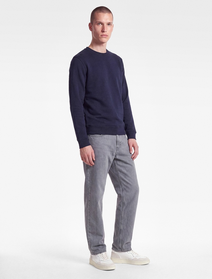  Pamuklu Uzun Kollu Şardonlu Bisiklet Yaka Erkek Basic Sweatshirt