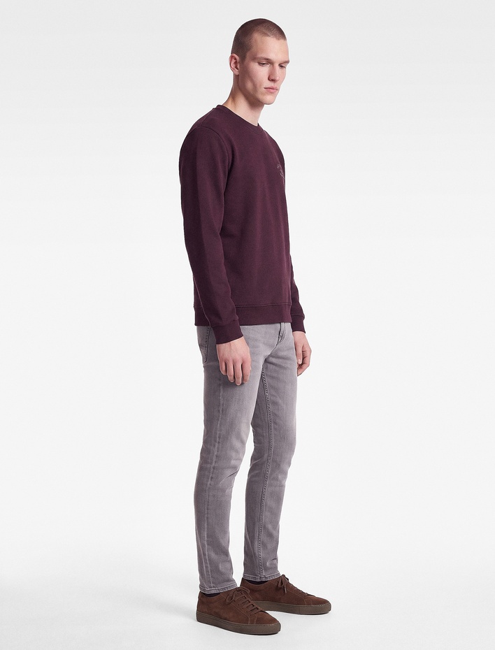  Uzun Kollu Üç İplik Şardonlu Bisiklet Yaka Baskılı Sweatshirt