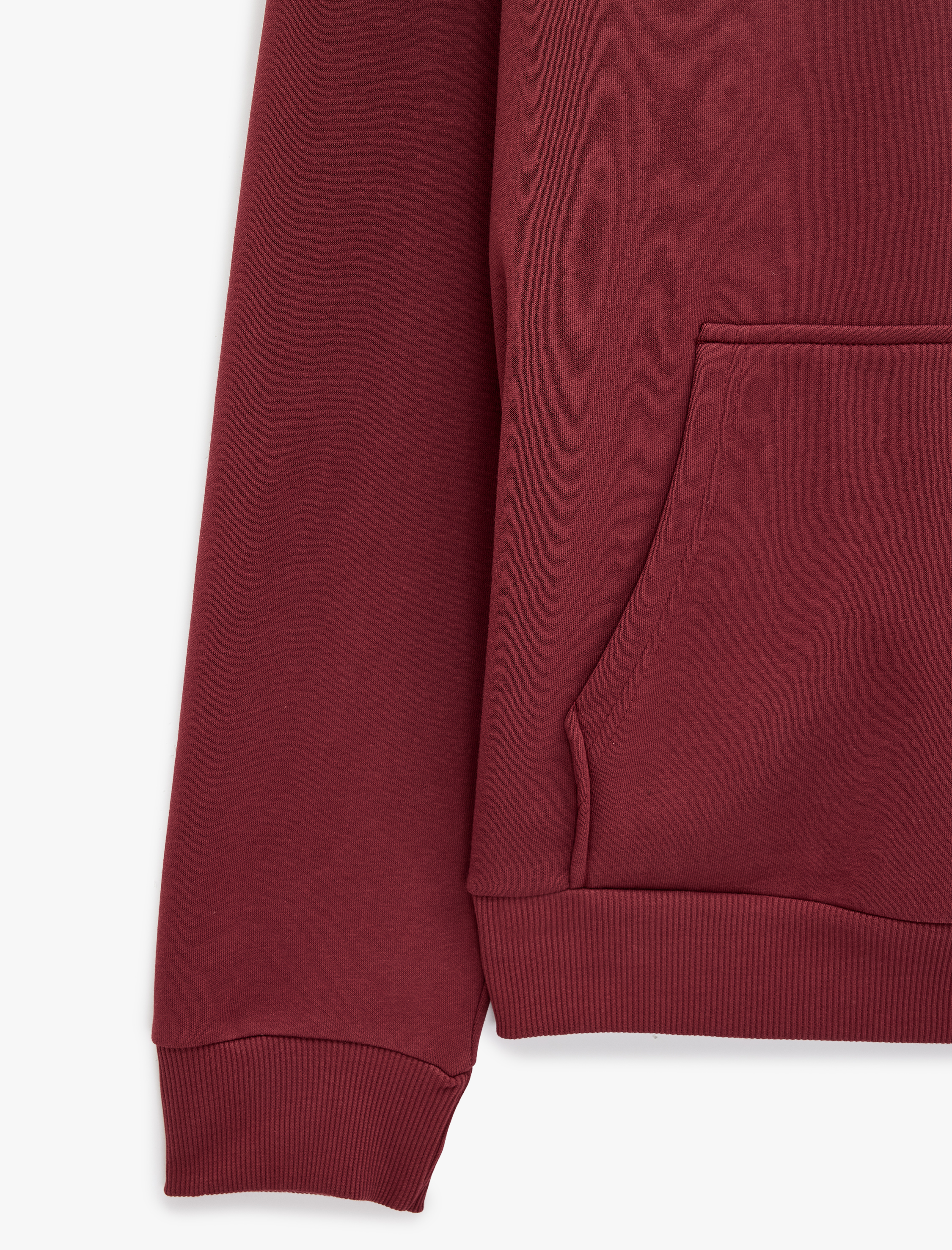   Uzun Kollu Üç İplik Şardonlu Yarım Fermuarlı Sweatshirt