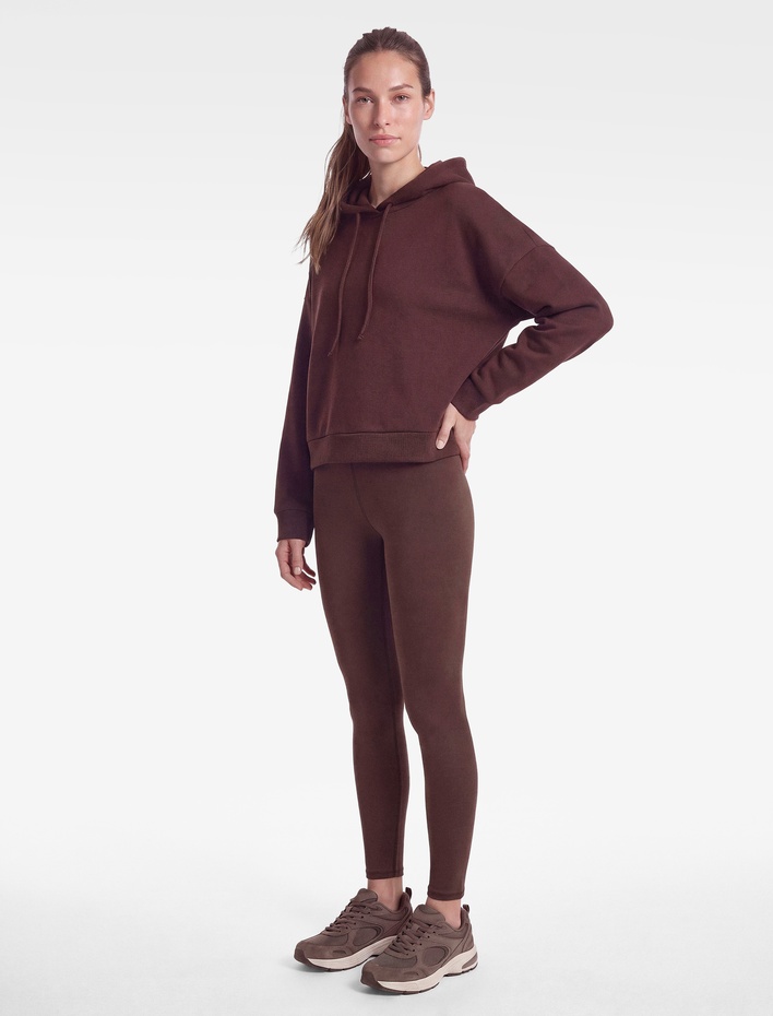  Basic Uzun Kollu Bağcıklı Kapüşonlu Oversize Spor Sweatshirt