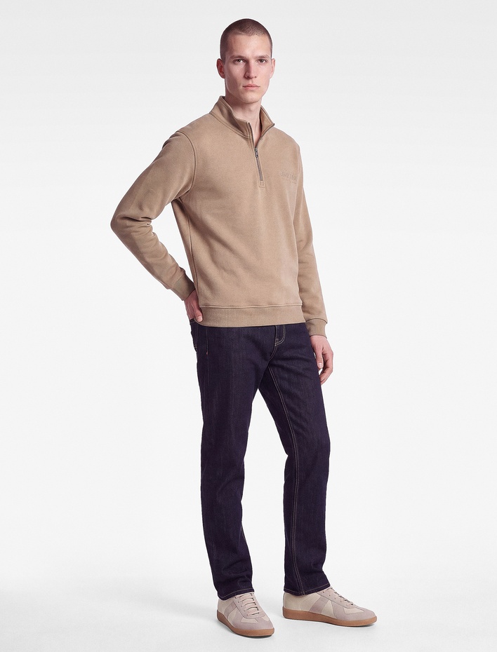  Uzun Kollu Nakışlı Şardonlu Yarım Fermuarlı Sweatshirt