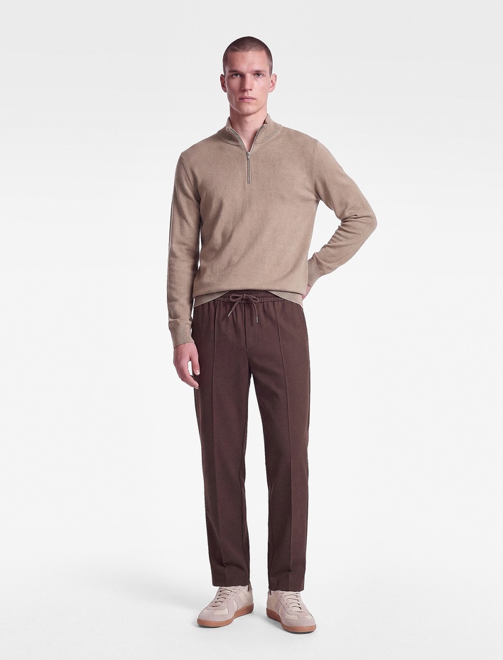  Regular Fit Cepli Beli Lastikli Bağcıklı Kumaş Pantolon