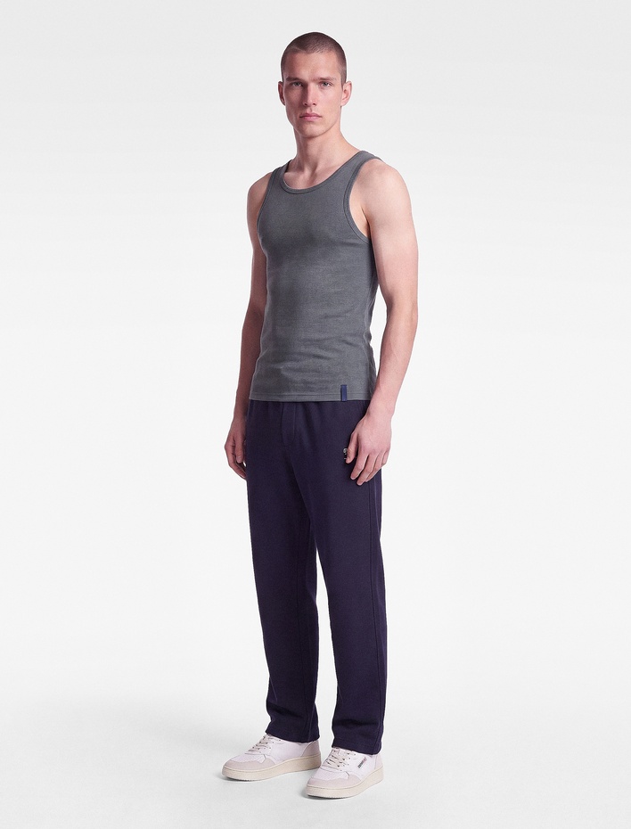  Slim Fit Pamuklu Kolsuz Bisiklet Yaka Basic Atlet