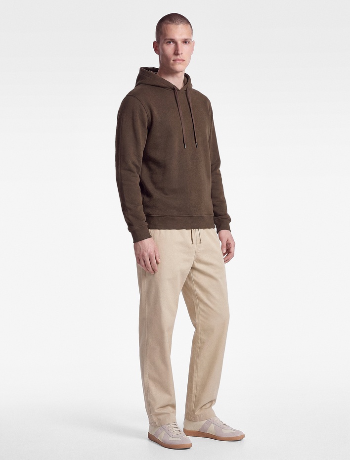  Şardonlu Uzun Kollu Basic Kapşonlu Sweatshirt