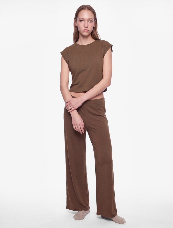  Modal Karışımlı Rahat Kesim Beli Lastikli Pijama Altı