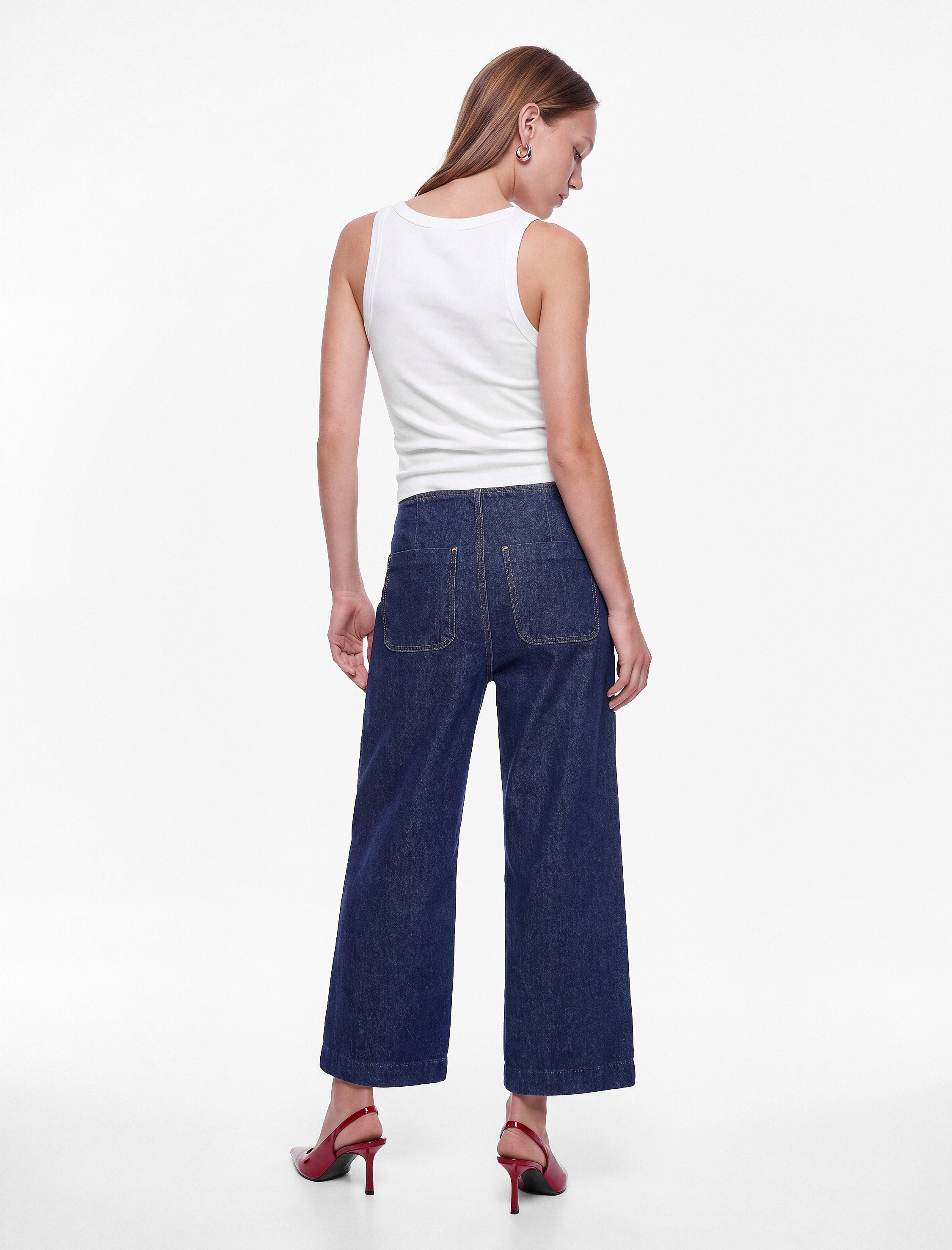   Pamuklu Cepli Normal Bel Culotte Pantolon - Culotte Jeans