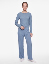 Modal Kumaş Dokulu Bol Paça Pijama Altı