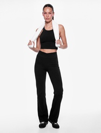 Kemer Detaylı Slim Fit İspanyol Paça Spor Tayt