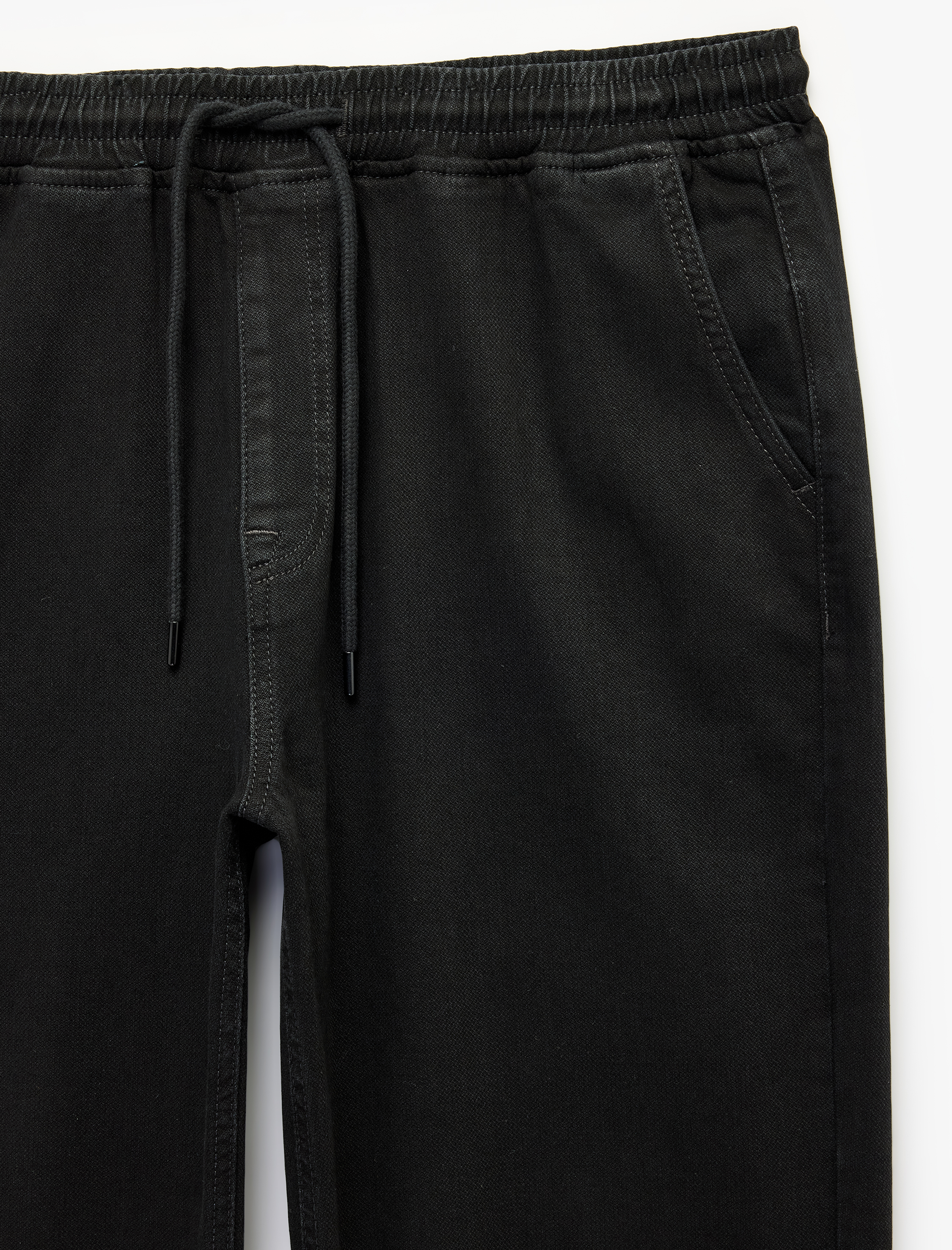   Rahat Kalıp Cepli Beli Bağcıklı Pamuklu Jogger Denim Pantolon