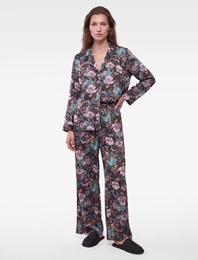 Çiçek Desenli Saten Pijama Altı