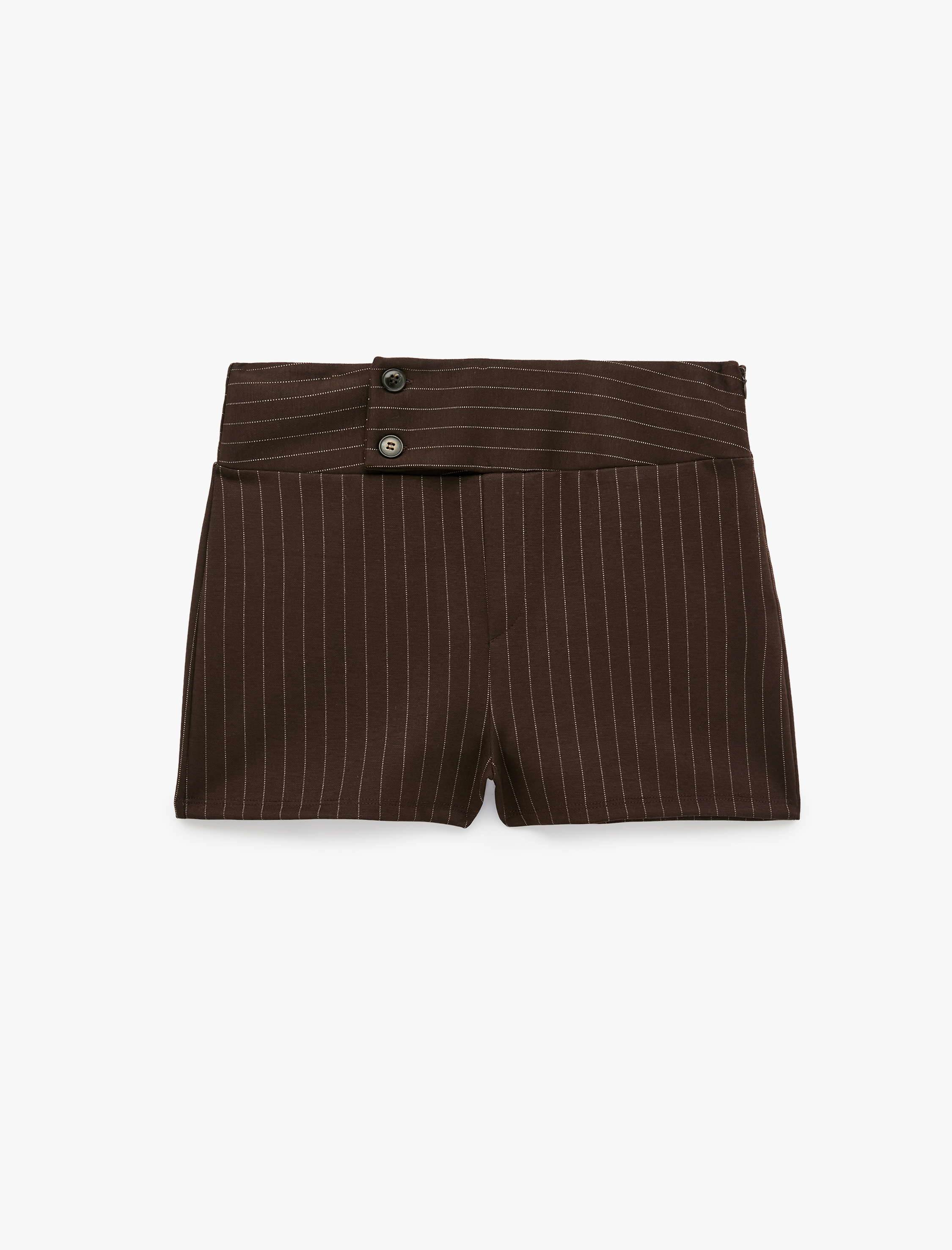   Slim Fit Düşük Bel Çizgili Mini Şort