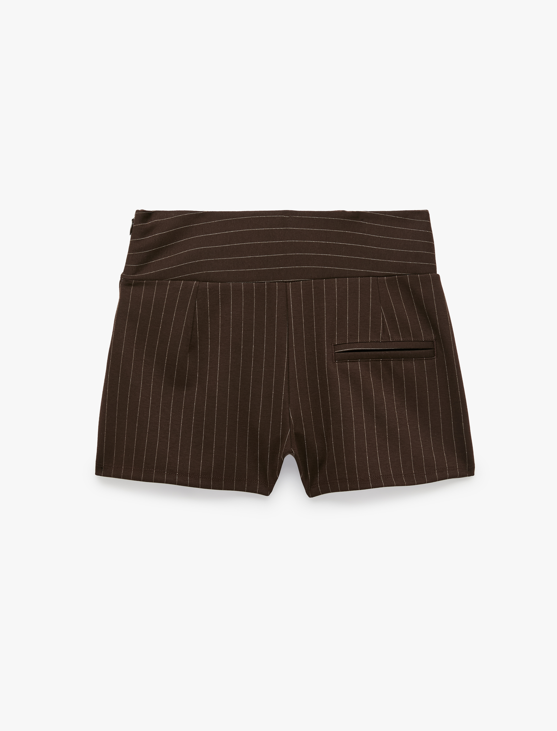   Slim Fit Düşük Bel Çizgili Mini Şort