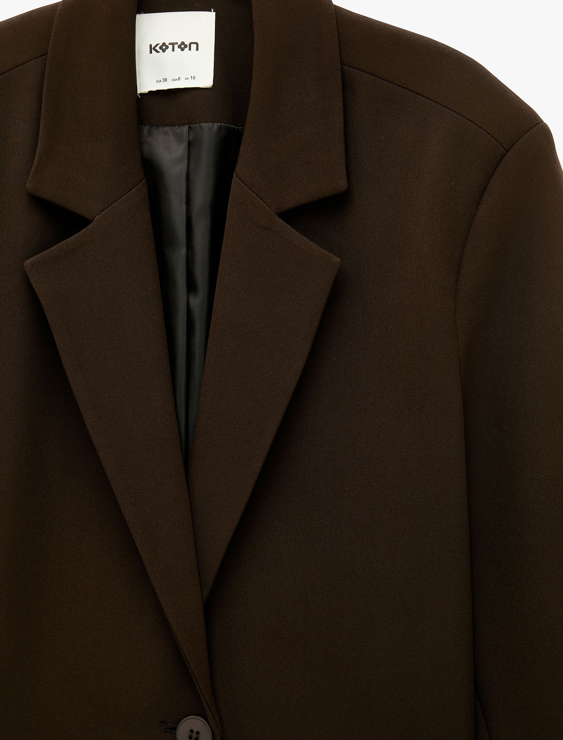   Klasik Yaka Uzun Kollu Mürdüm Rengi Crop Blazer Ceket