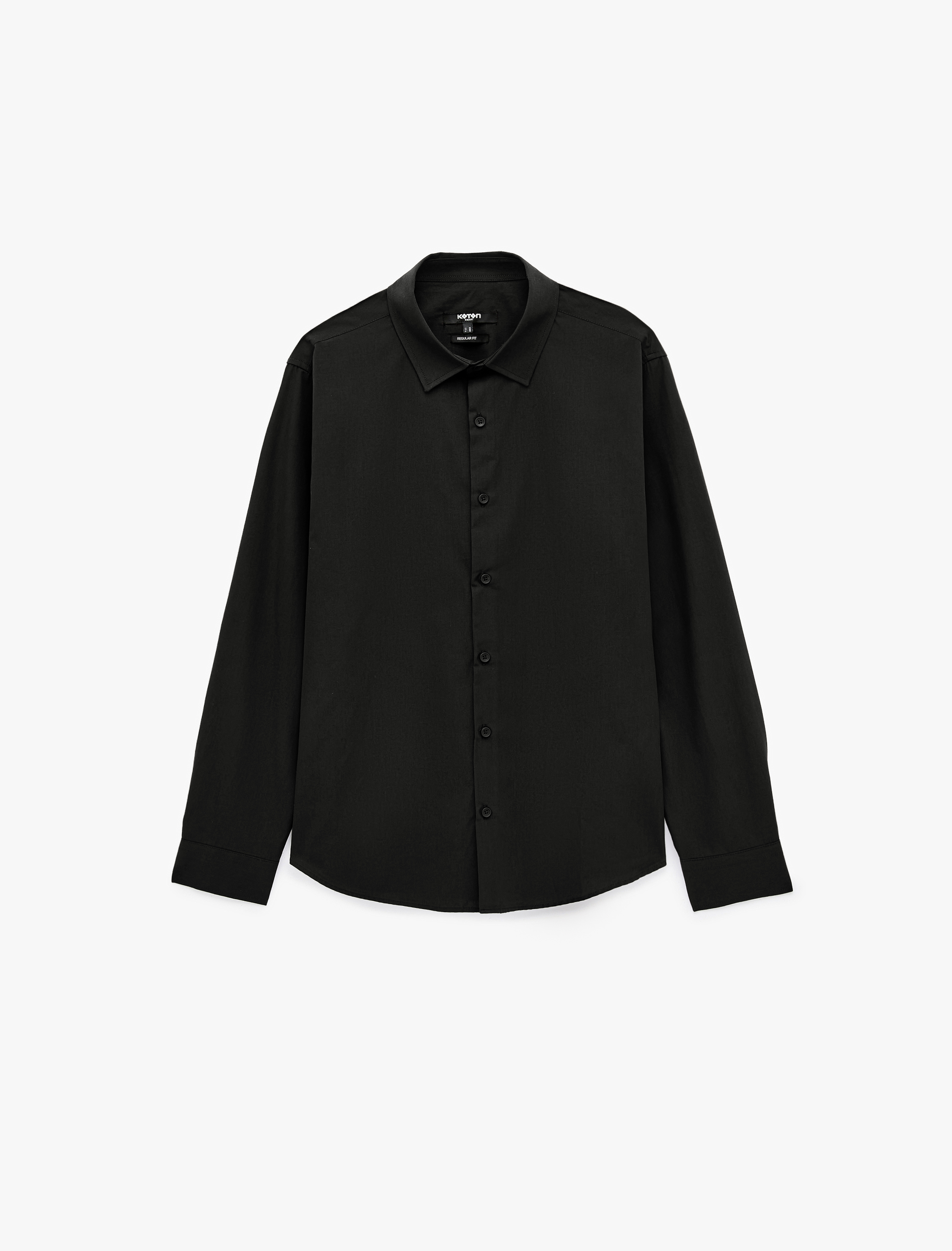   Regular Fit Pamuklu Klasik Yaka Uzun Kollu Poplin Gömlek