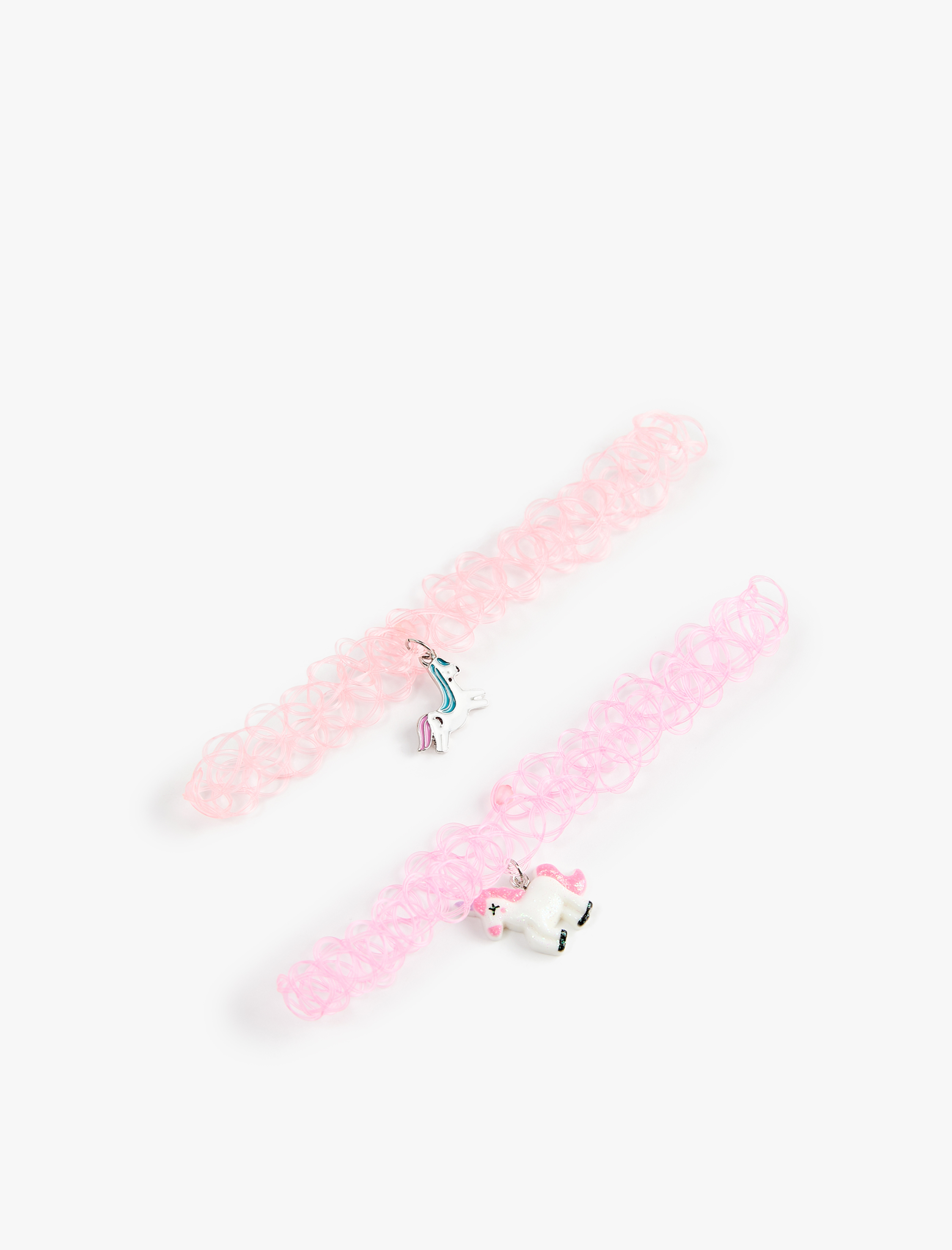  Kadın Unicorn Figürlü Boncuklu 2’li Choker Kolye Seti