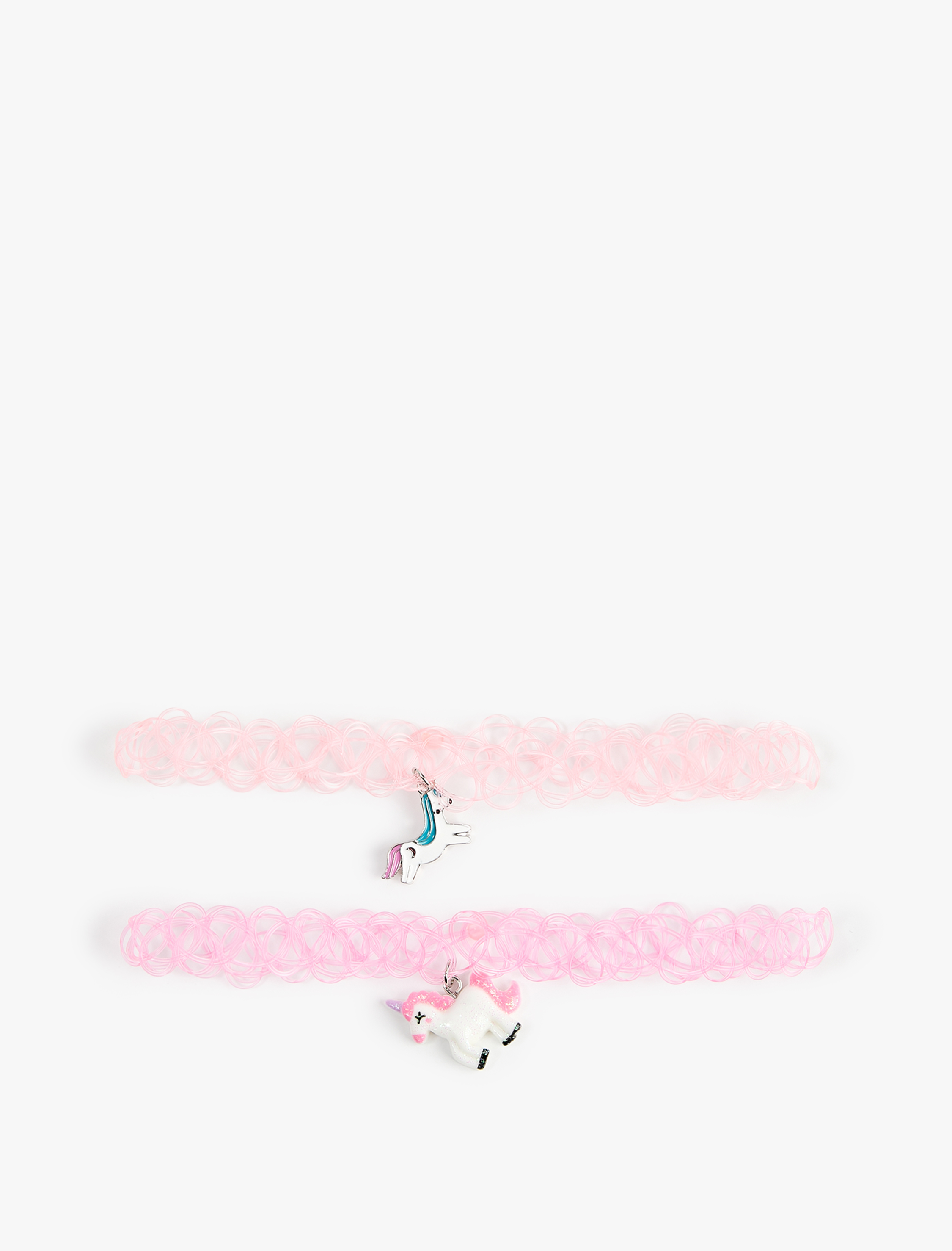  Kadın Unicorn Figürlü Boncuklu 2’li Choker Kolye Seti