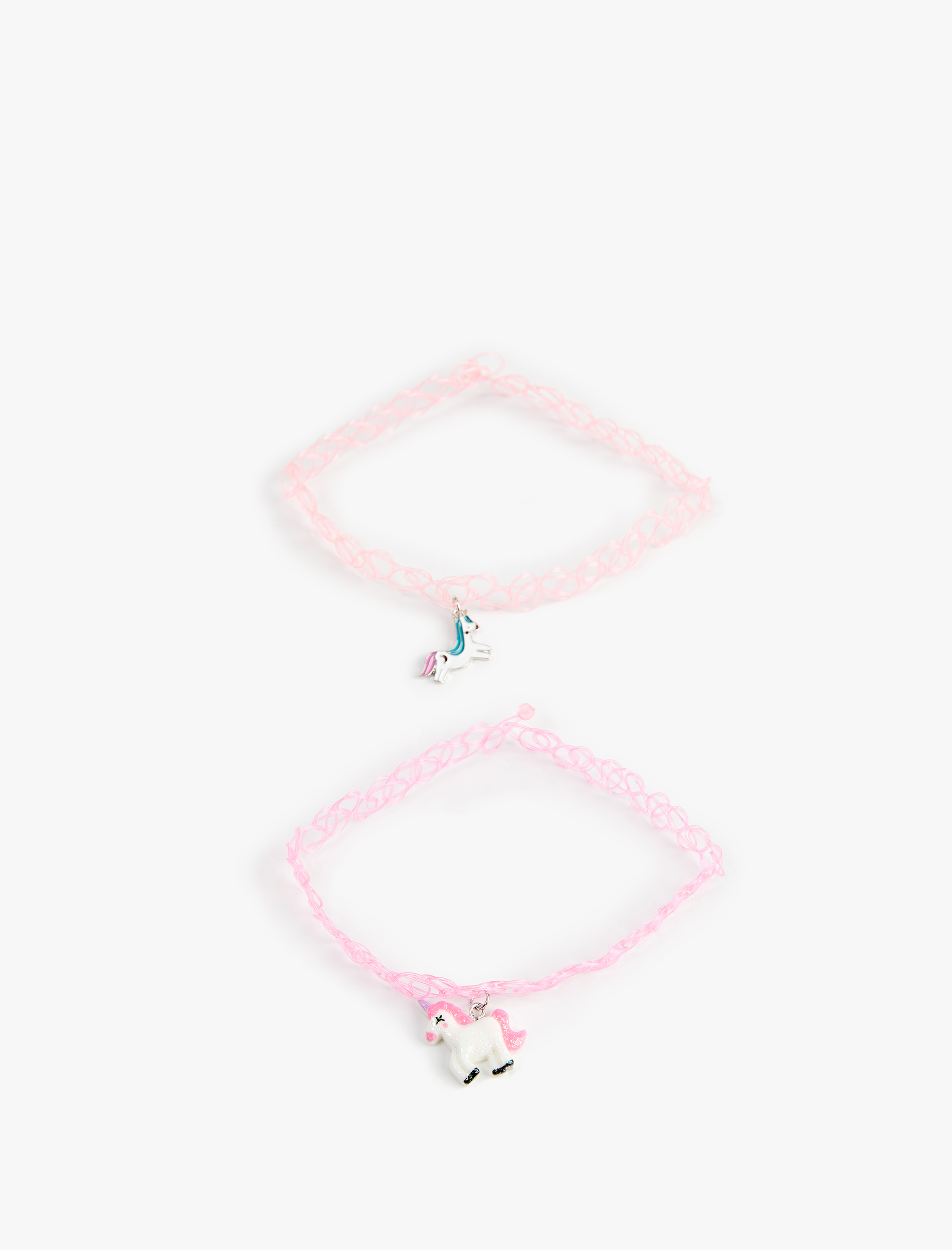  Kadın Unicorn Figürlü Boncuklu 2’li Choker Kolye Seti