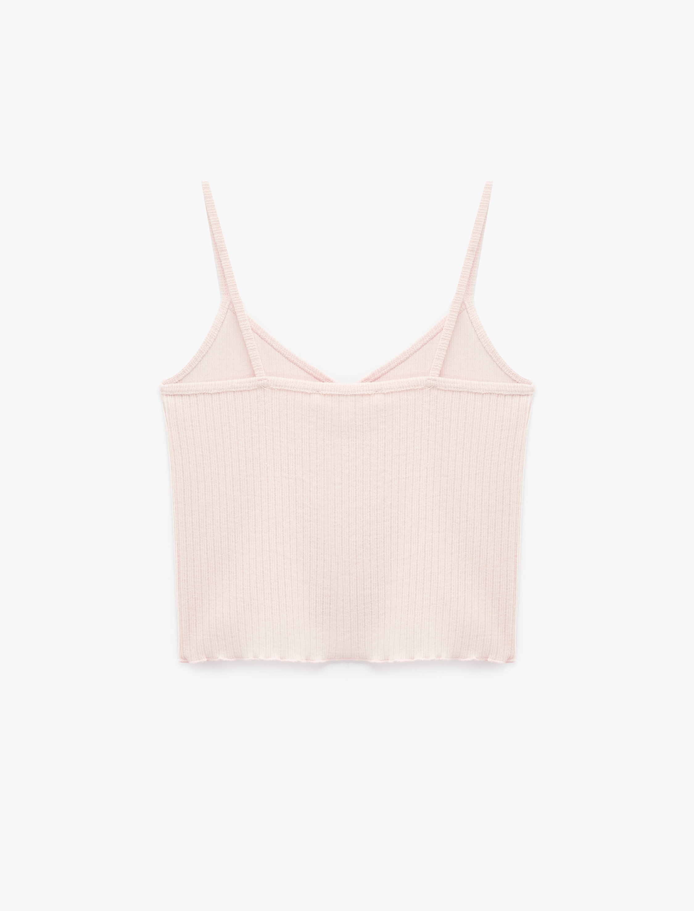   V Yaka Dar Kesim Askılı Pijama Üstü