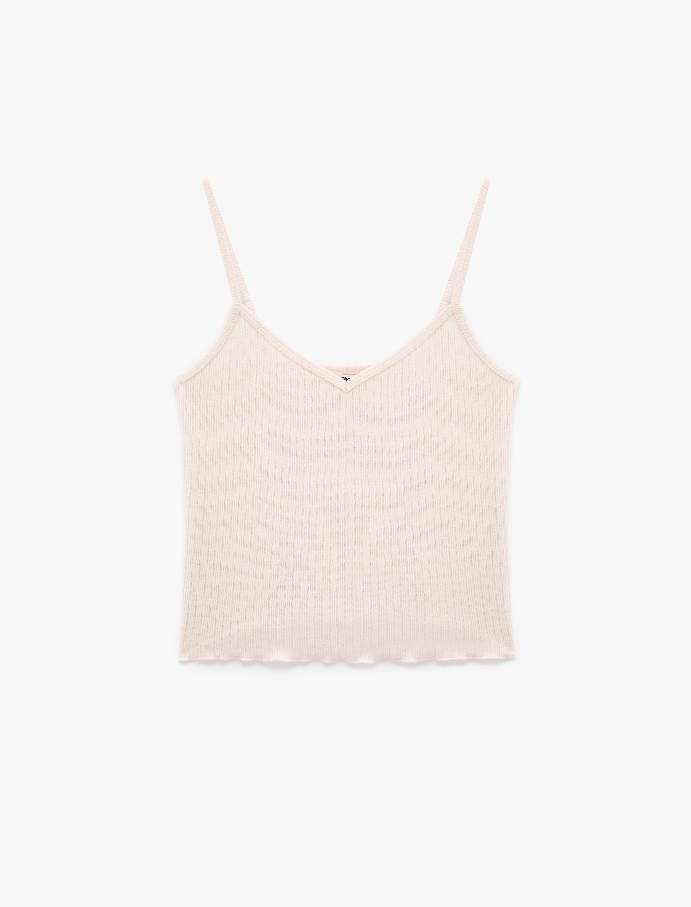   V Yaka Dar Kesim Askılı Pijama Üstü