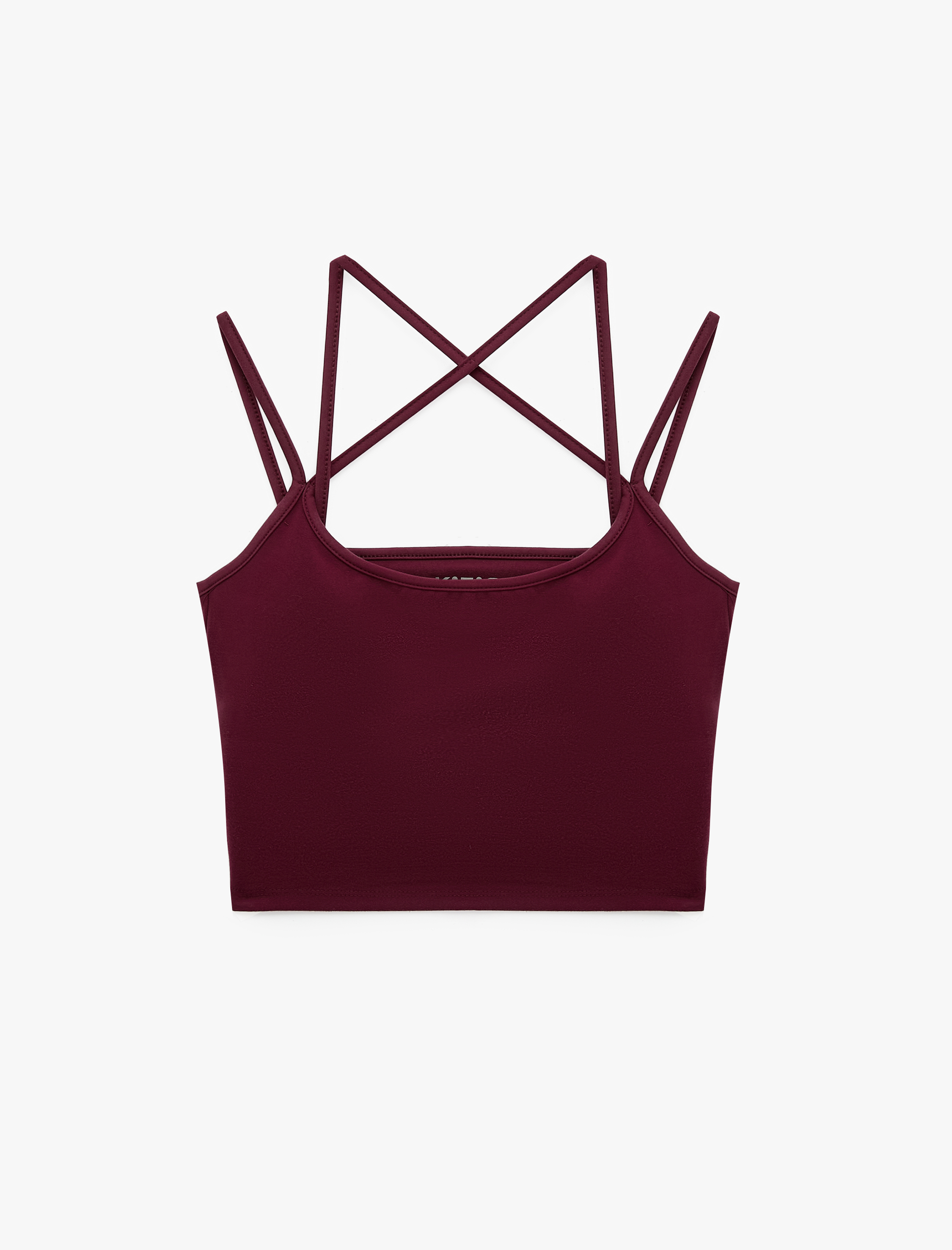   Çapraz Askılı Crop Spor Atlet Slim Fit Sırt Detaylı