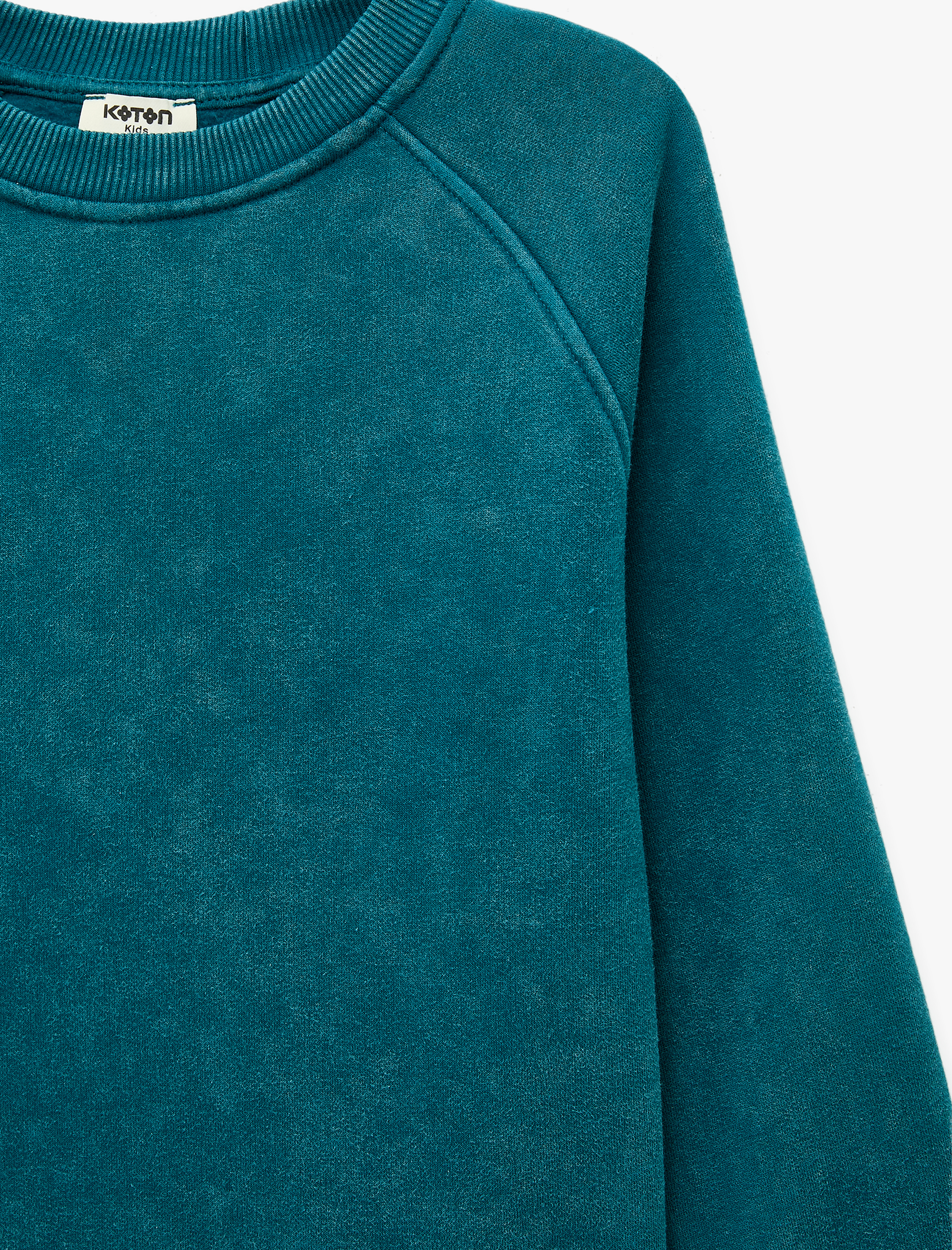  Erkek Çocuk Şardonlu Uzun Kollu Bisiklet Yaka Basic Sweatshirt