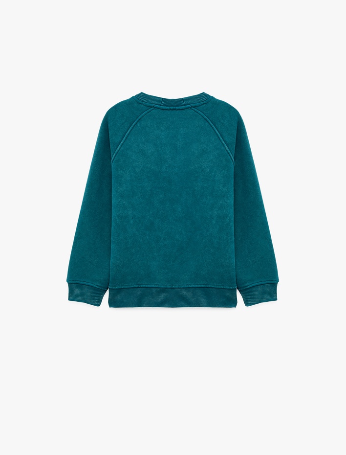 Erkek Çocuk Şardonlu Uzun Kollu Bisiklet Yaka Basic Sweatshirt