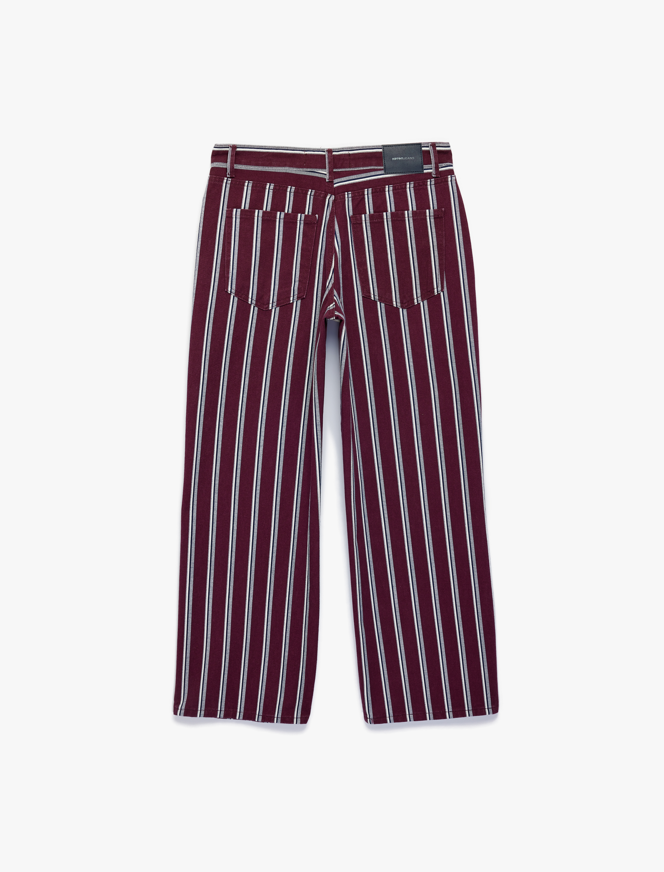   Çizgili Baggy Denim Pantolon Pamuklu Cepli - Baggy Jeans