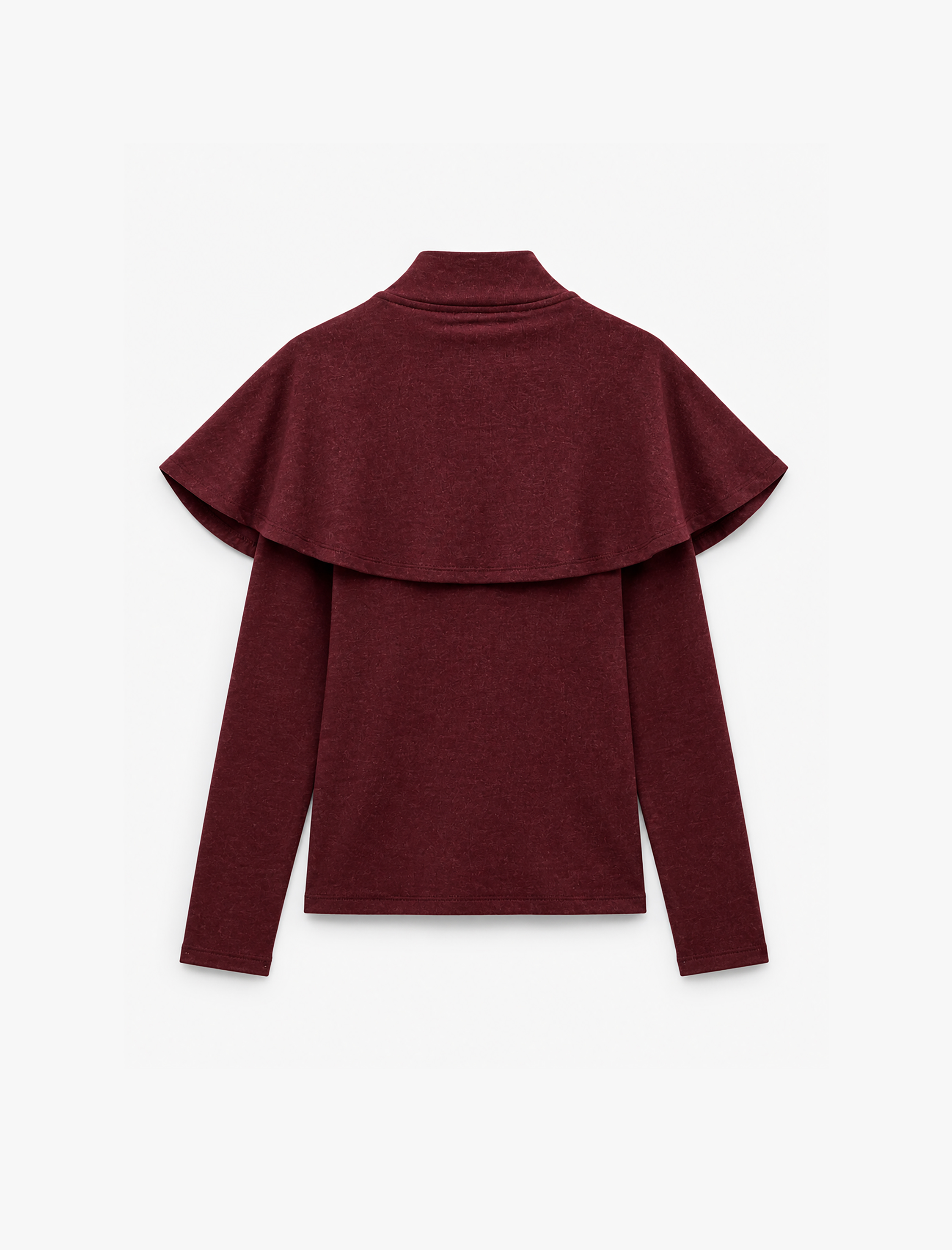   Düğmeli Slim Fit Uzun Kollu Dik Yaka Pelerinli Hırka