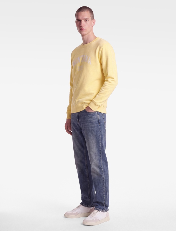  Şardonlu Baskılı Bisiklet Yaka Uzun Kollu Sweatshirt