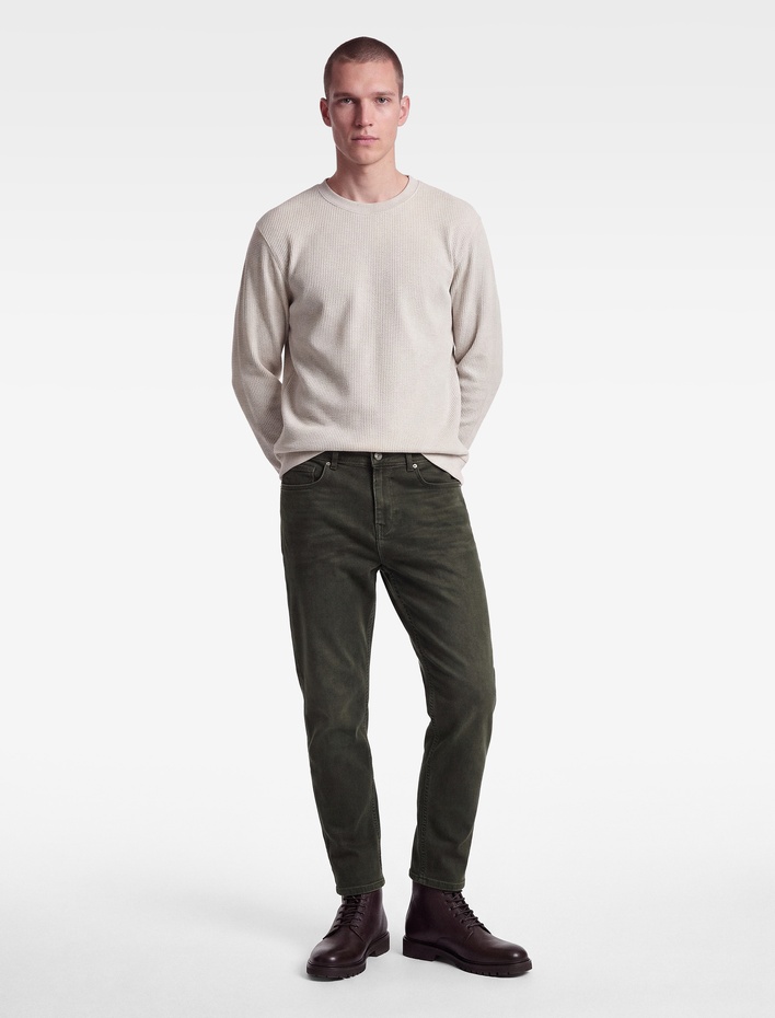  Regular Fit Cepli Düz Paça Pamuklu Denim Pantolon - Tapered Jeans