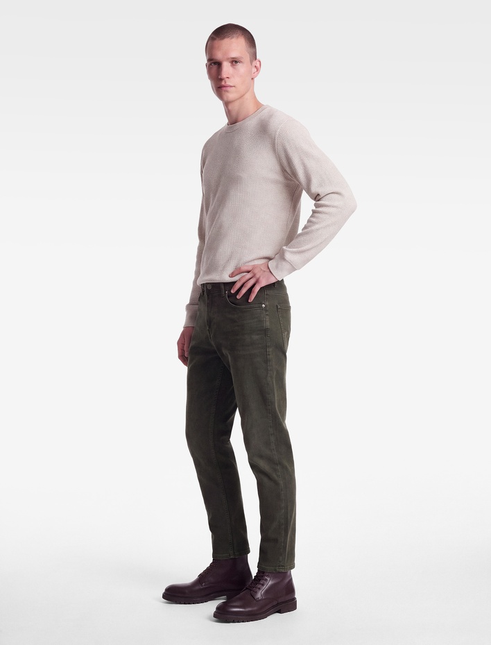  Regular Fit Cepli Düz Paça Pamuklu Denim Pantolon - Tapered Jeans