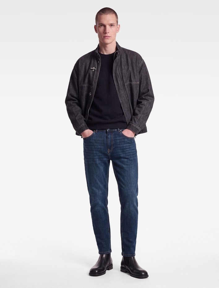  Normal Bel Cepli Pamuklu Tapered Jean Pantolon - Tapered Jeans