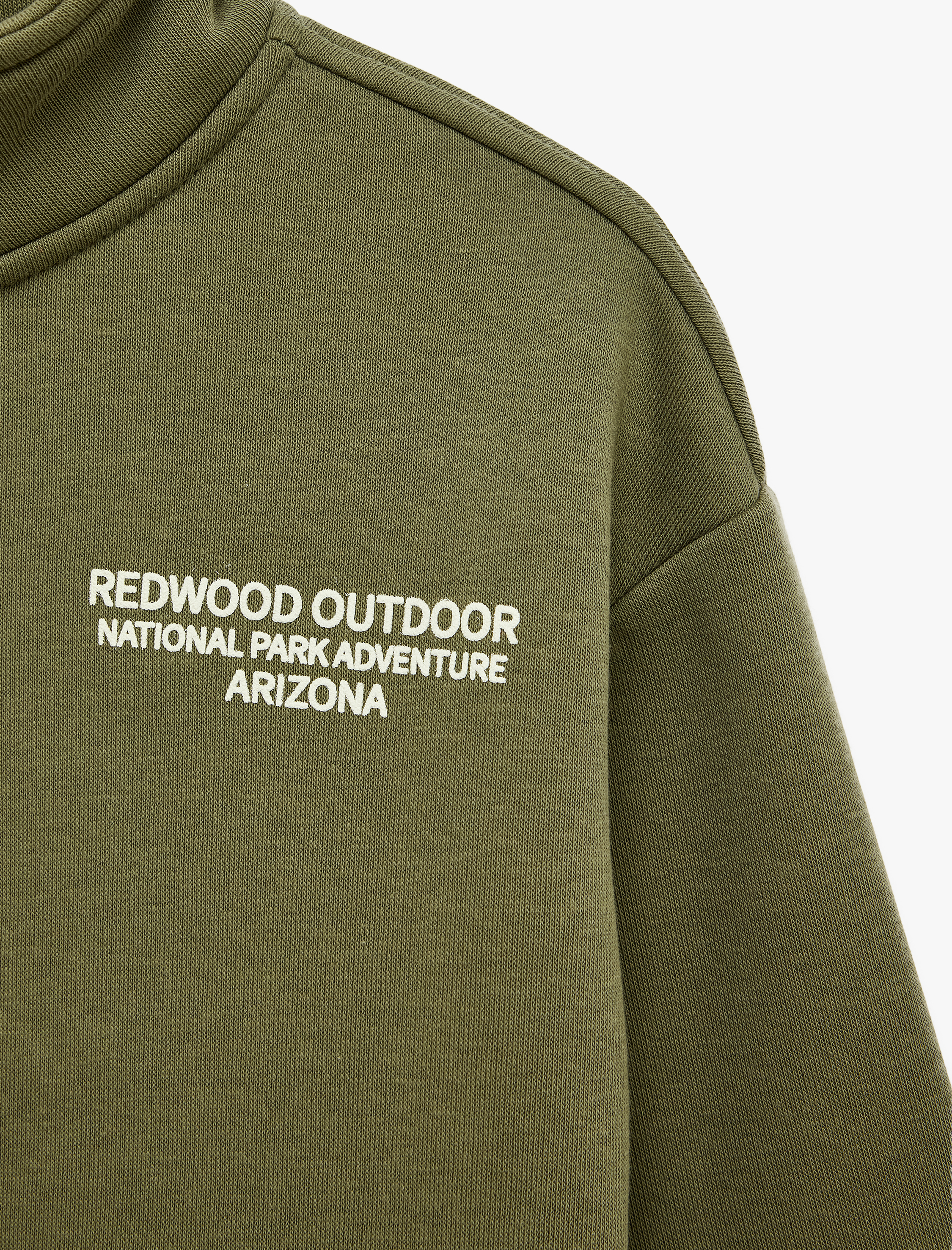  Erkek Çocuk Yarım Fermuarlı  Dik Yaka Uzun Kollu Rahat Kalıp Şardonlu Sweatshirt