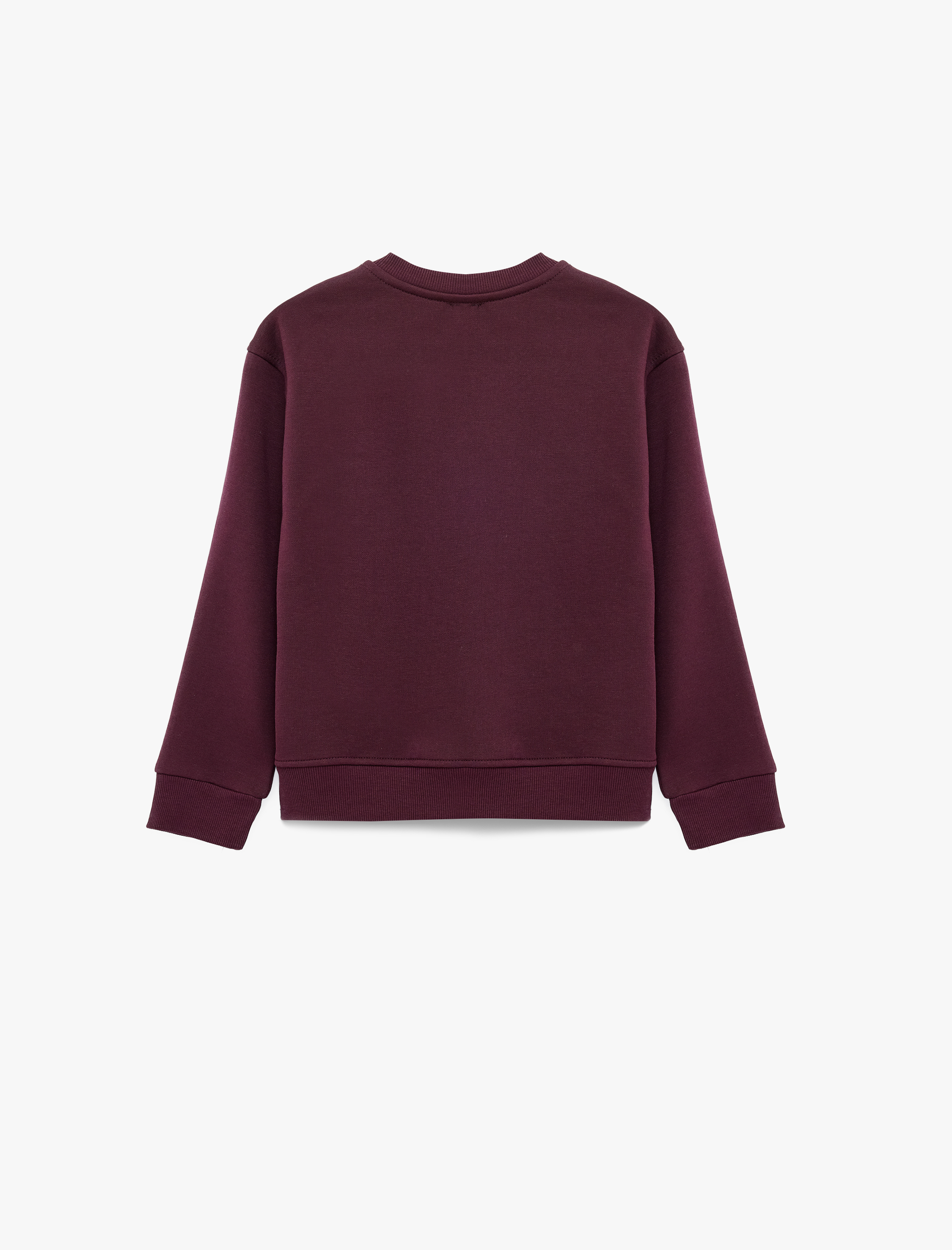  Kız Çocuk Fiyonk Baskılı Bisiklet Yaka Uzun Kollu Sweatshirt