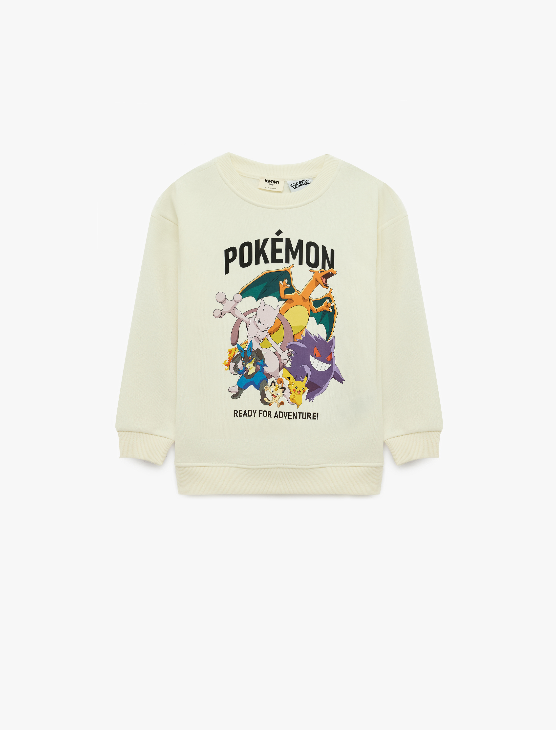  Erkek Çocuk Pokemon Baskılı Şardonlu Bisiklet Yaka Uzun Kollu Lisanslı Sweatshirt
