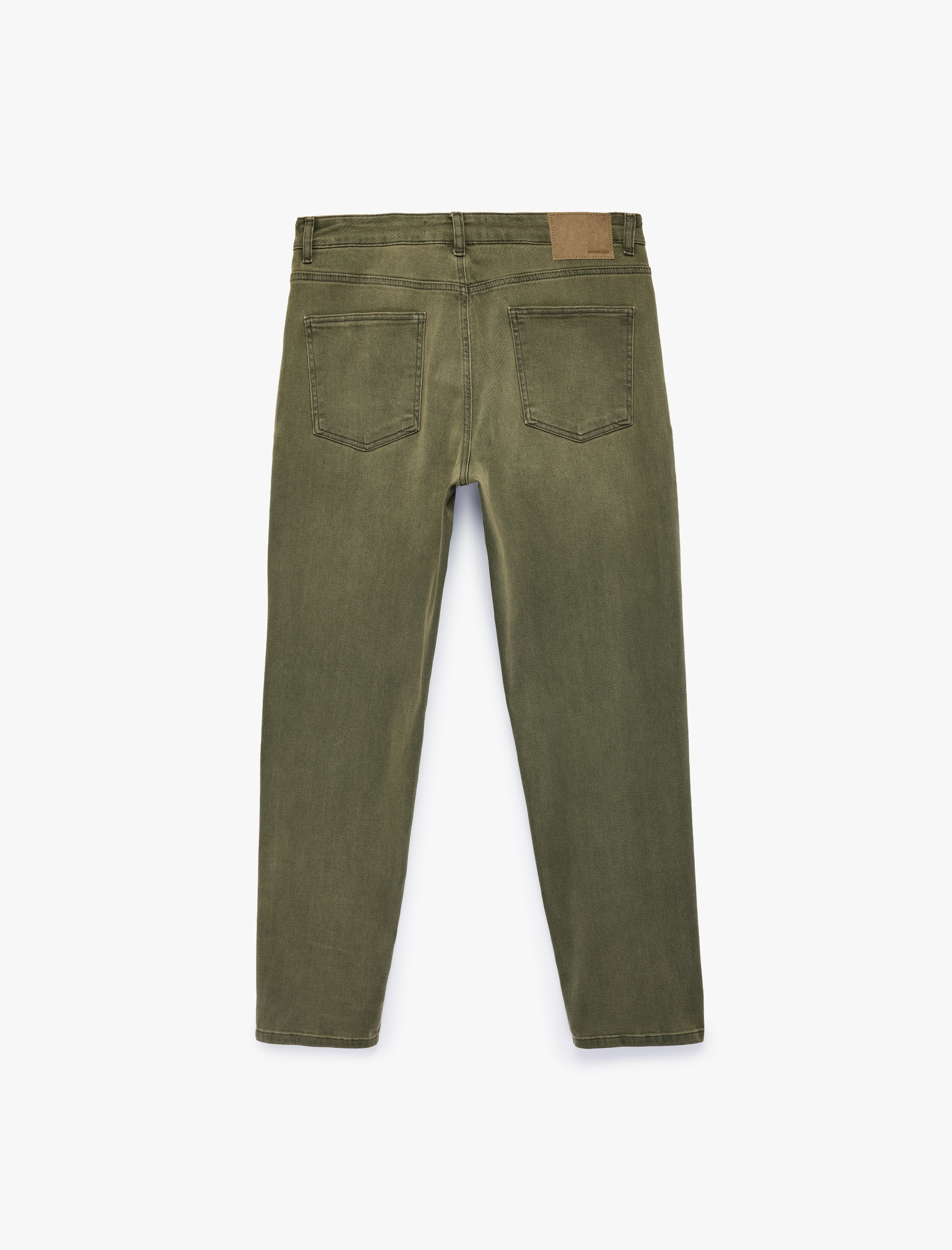   Regular Fit Cepli Düz Paça Pamuklu Denim Pantolon - Tapered Jeans