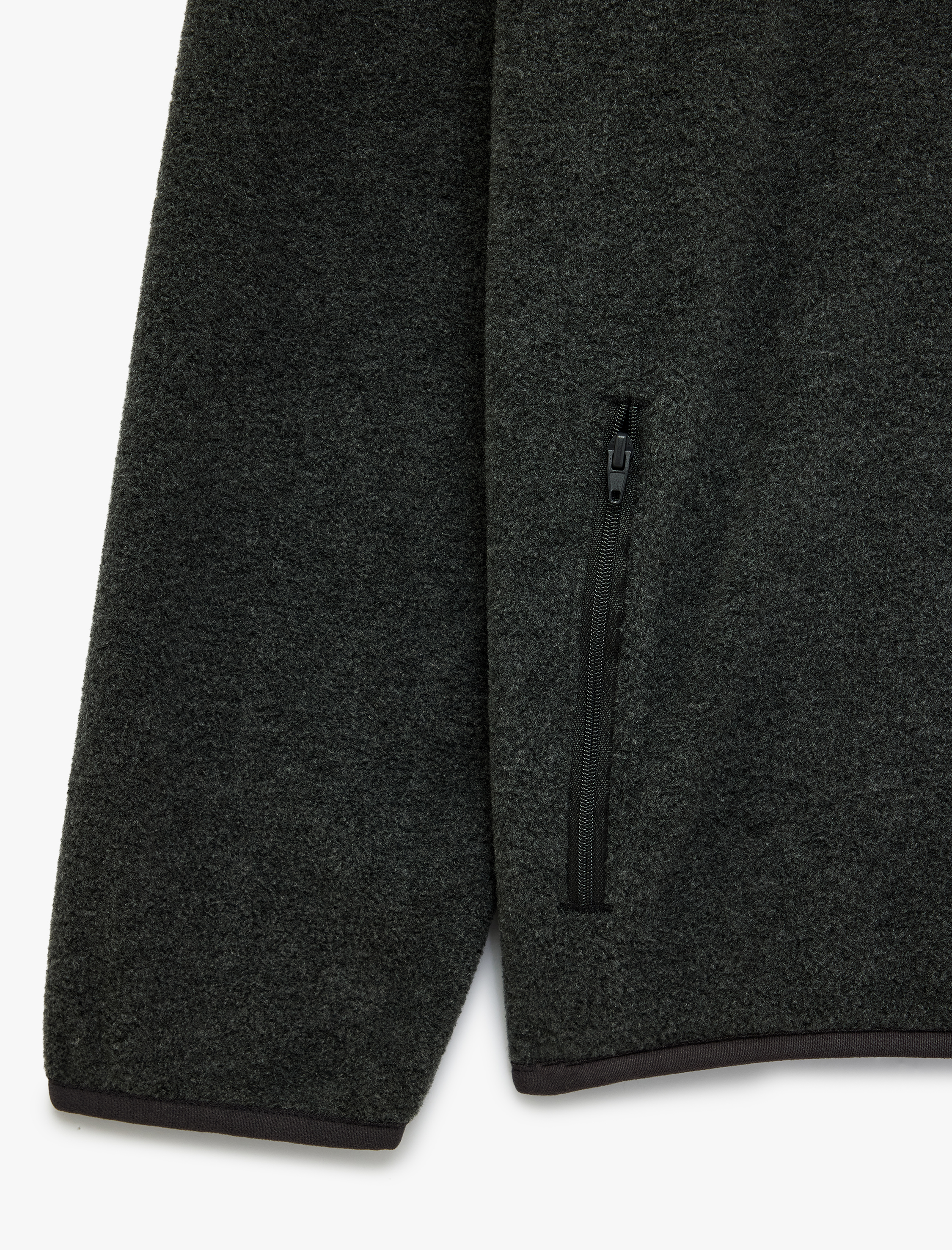   Uzun Kollu Dikiş Detaylı Yarım Fermuarlı Polar Sweatshirt