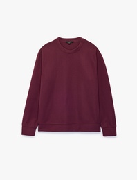 Uzun Kollu Bisiklet Yaka Basic Sweatshirt
