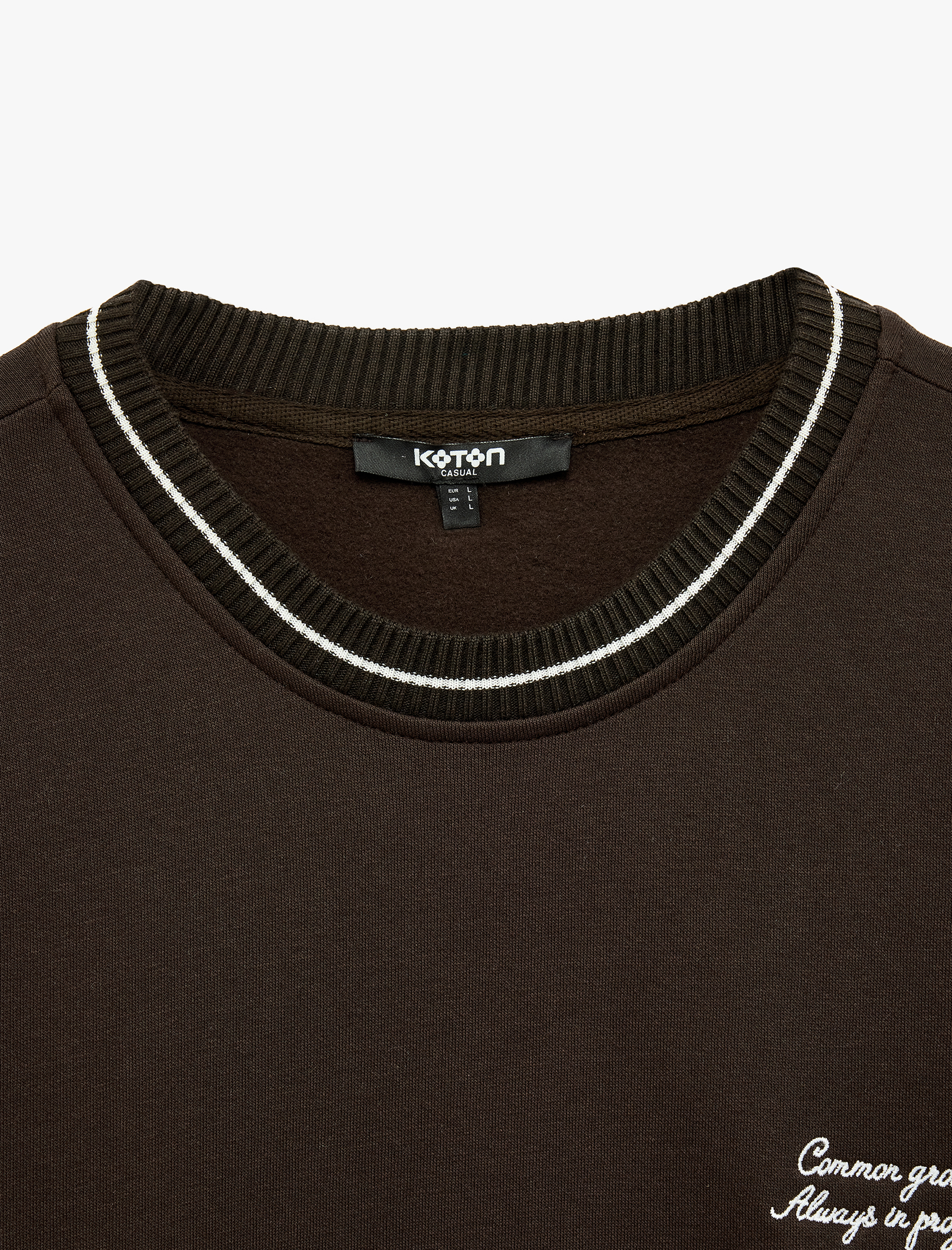   Şardonlu Uzun Kollu Nakışlı Bisiklet Yaka Sweatshirt