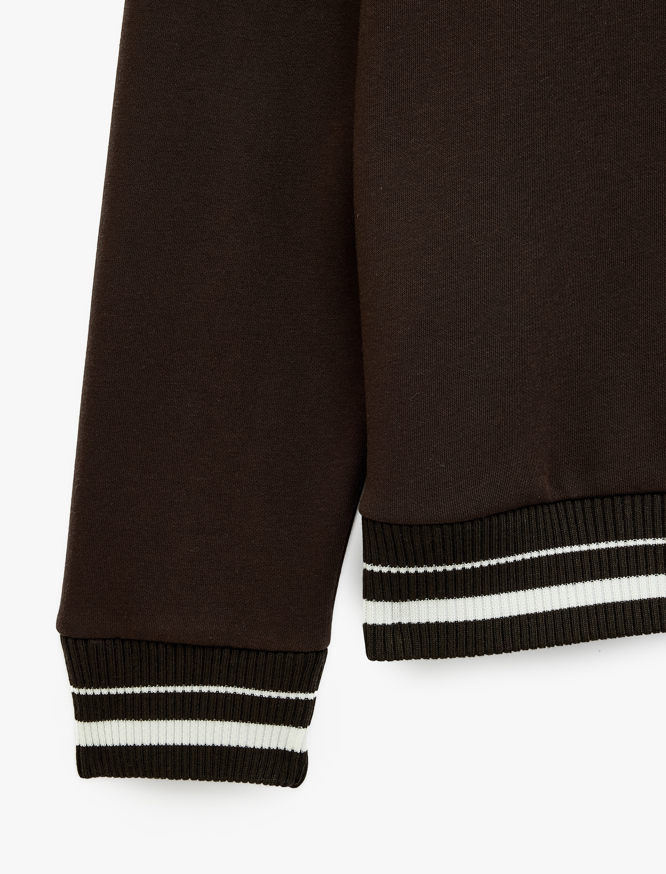   Şardonlu Uzun Kollu Nakışlı Bisiklet Yaka Sweatshirt