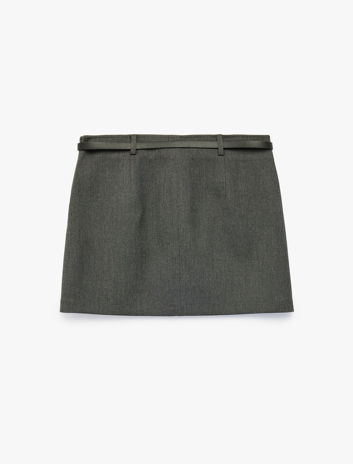  Koton X Selected by Şahika Ercümen - A Kesim Slim Kemerli Mini Etek