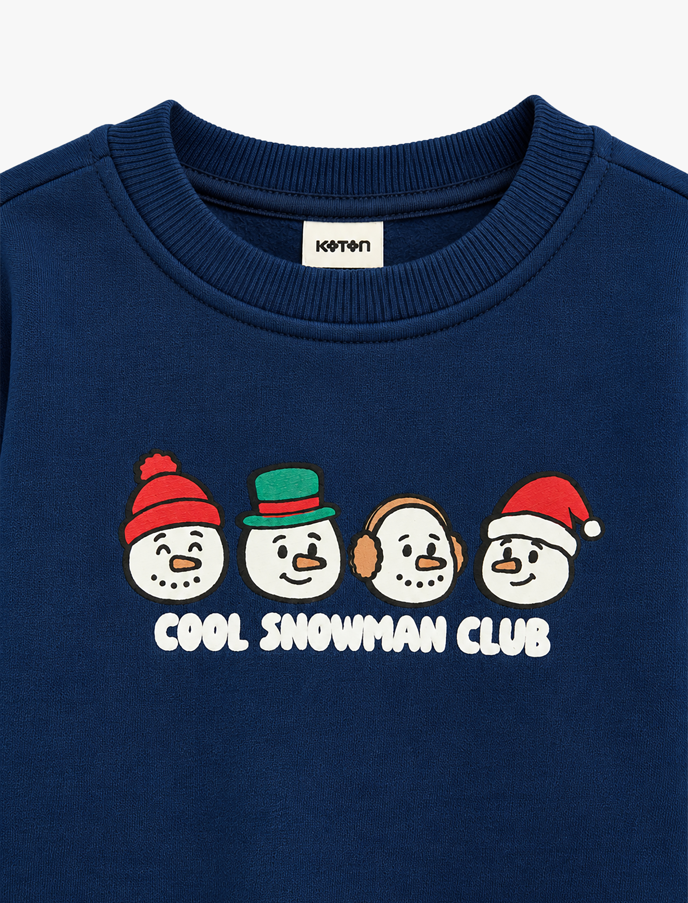  Erkek Bebek Şardonlu Bisiklet Yaka Uzun Kollu Yılbaşı Baskılı Sweatshirt