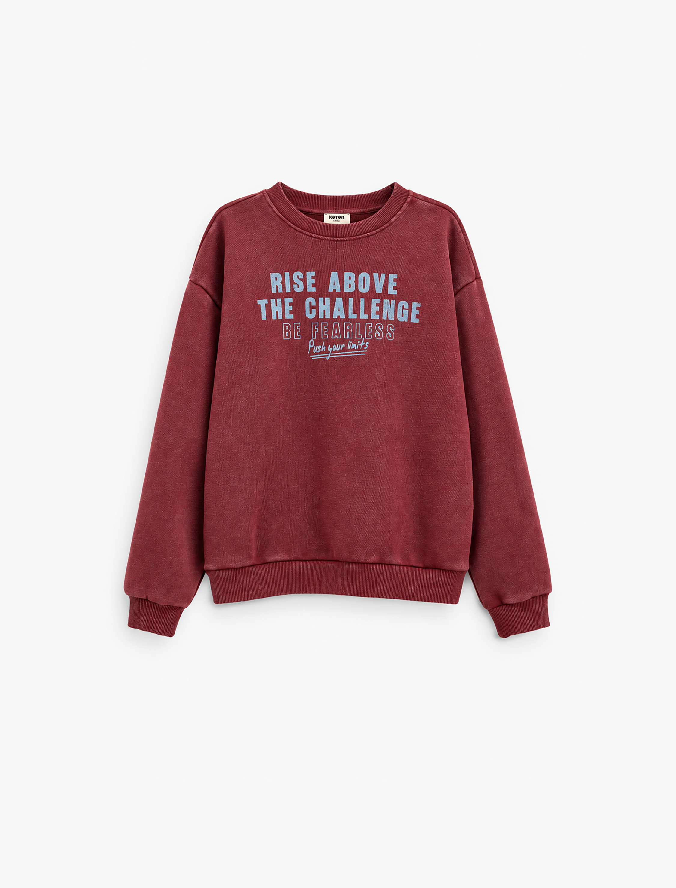  Erkek Çocuk Şardonlu Bisiklet Yaka Uzun Kollu Baskılı Sweatshirt