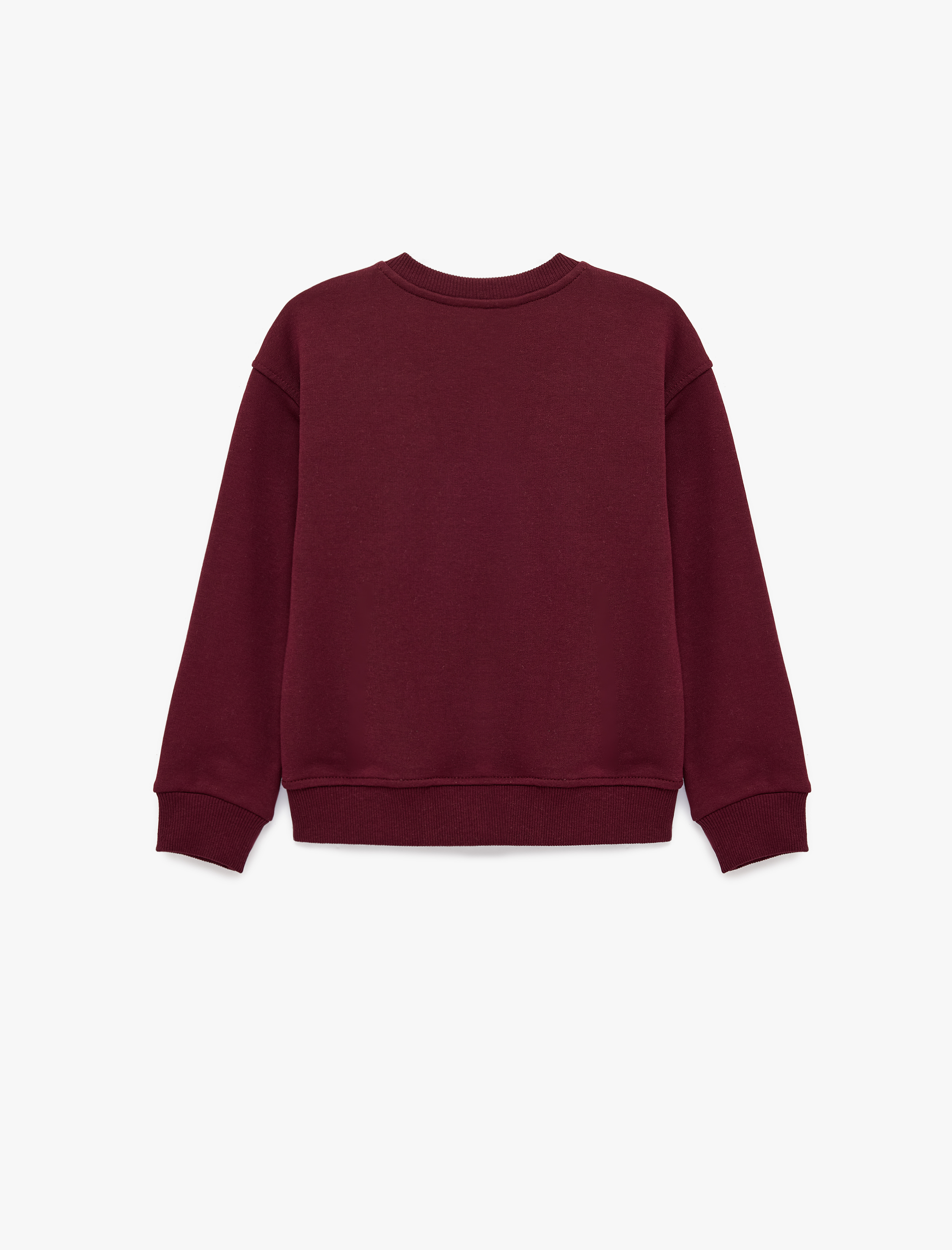  Kız Çocuk Bisiklet Yaka Uzun Kollu Çiçek Baskılı Sweatshirt