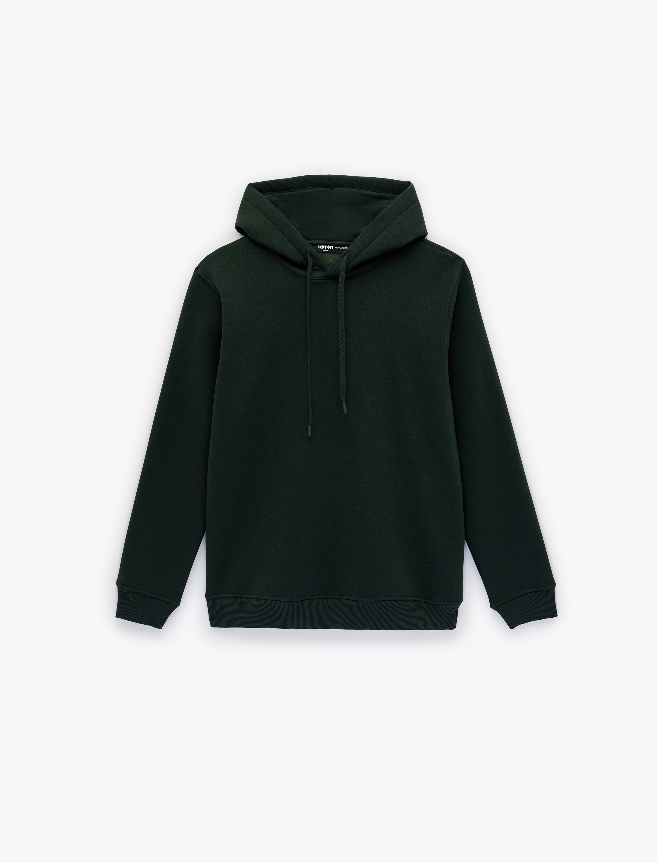   Şardonlu Uzun Kollu Basic Kapşonlu Sweatshirt