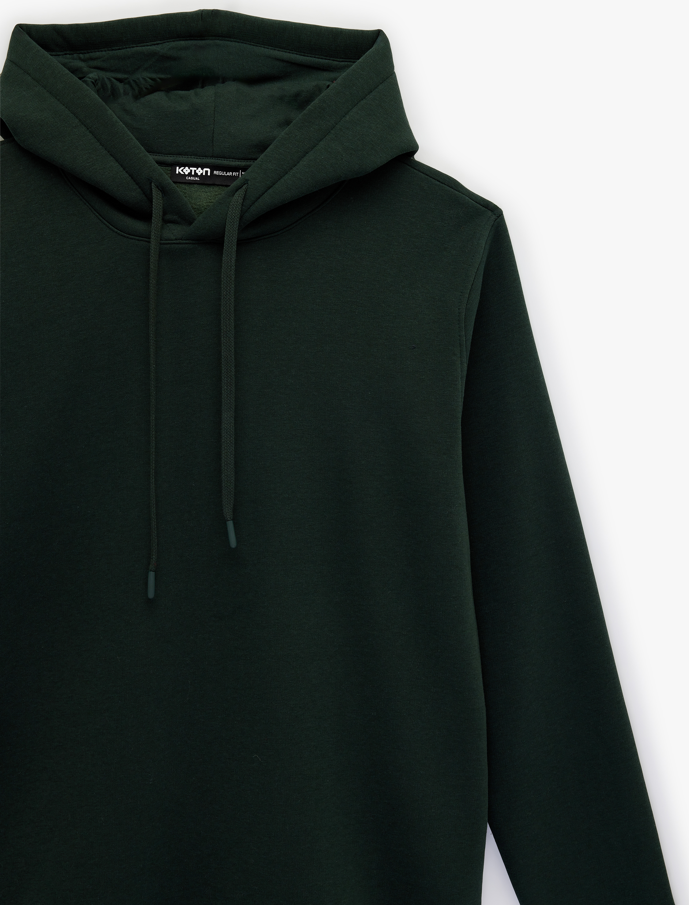   Şardonlu Uzun Kollu Basic Kapşonlu Sweatshirt