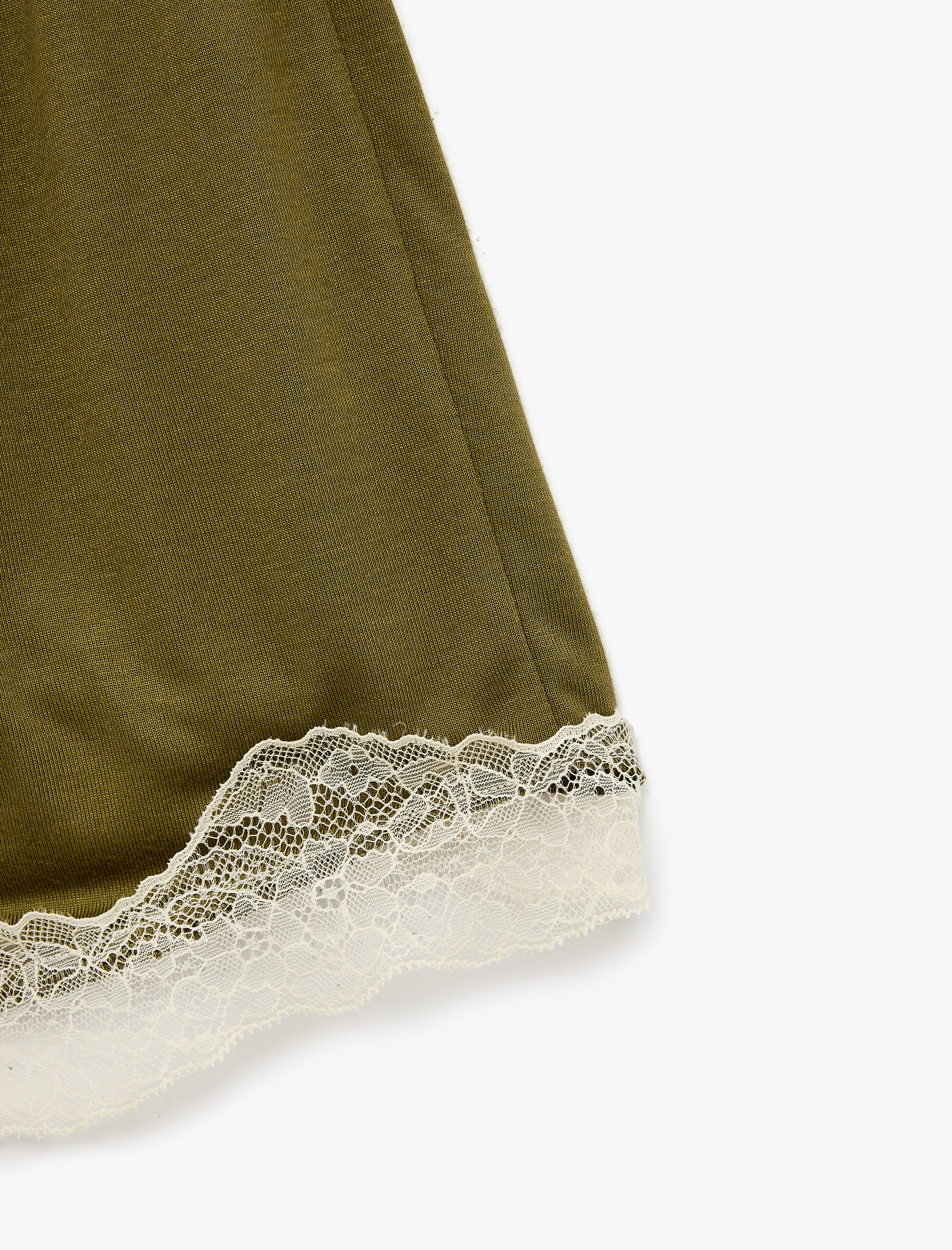   Dantel Detaylı Normal Bel Rahat Kesim Modal Şort Pijama Altı