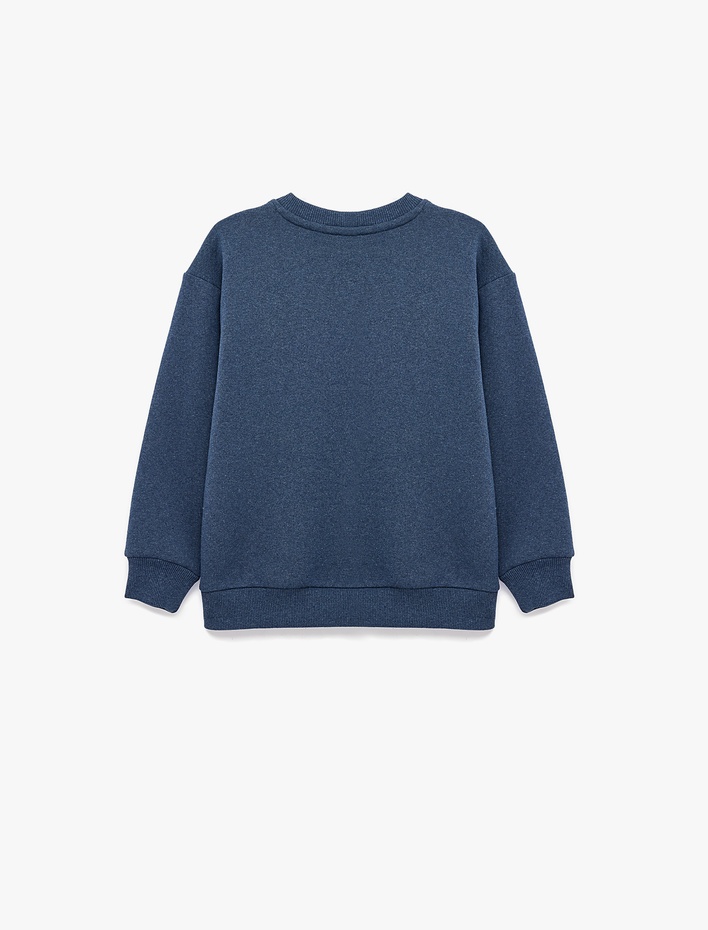 Erkek Çocuk Şardonlu Bisiklet Yaka Uzun Kollu Baskılı Sweatshirt
