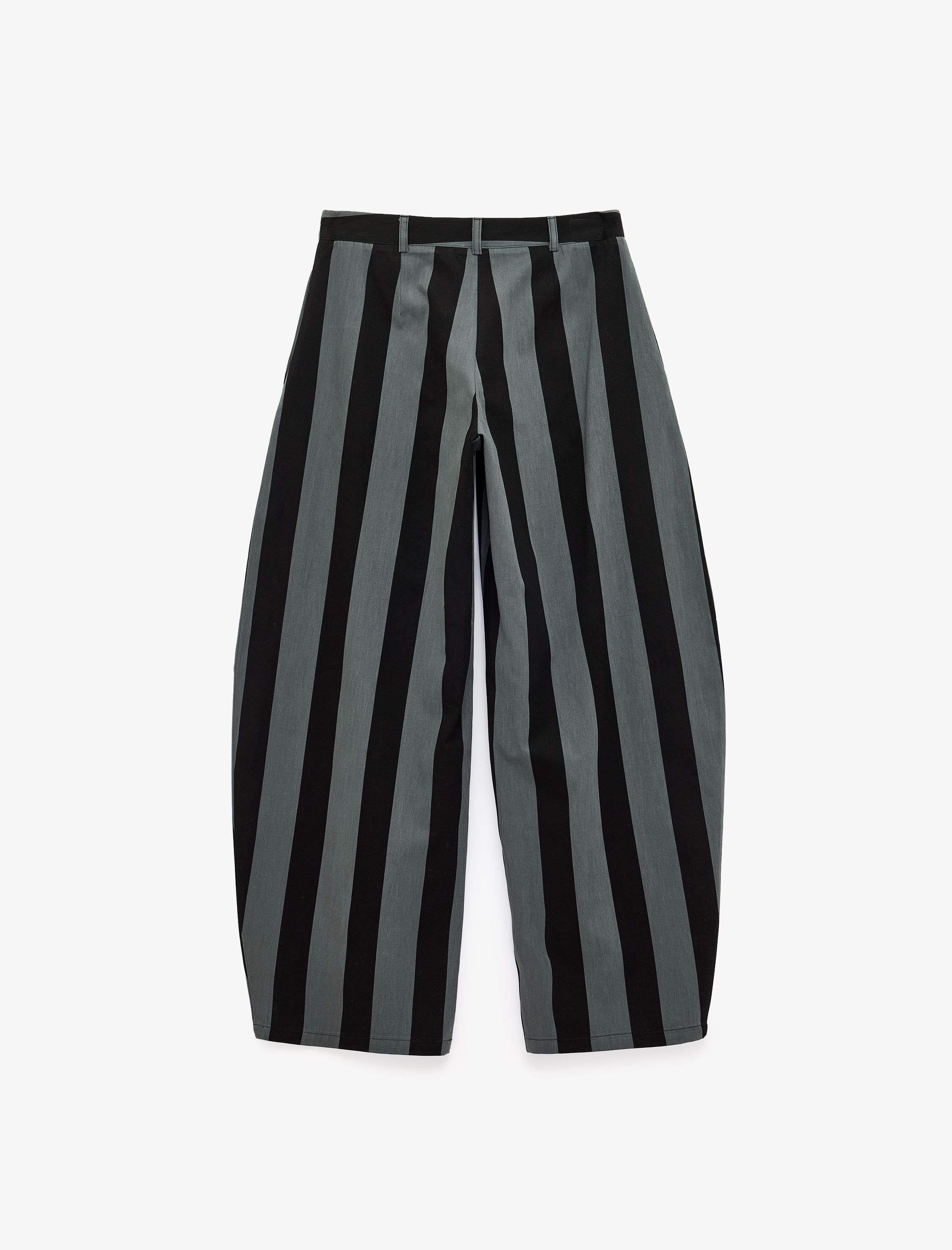   Normal Bel Düğmeli Cepli Pamuklu Gabardin Çizgili Pantolon